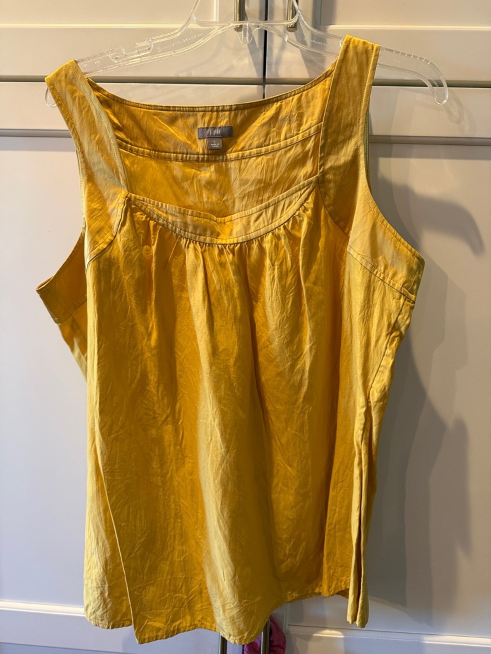 J. Jill Yellow Scoop Neck Sleeveless Tank Top